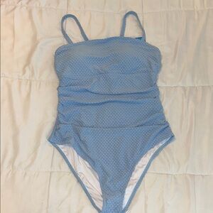 NWT - Cupshe - Baby Blue Square Neck Cheeky One-Piece Swimsuit